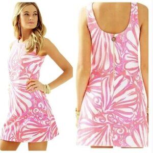 Lilly Pulitzer Callie Shift Dress Pink Sun Ray Shimmy Shimmy size Large NWT